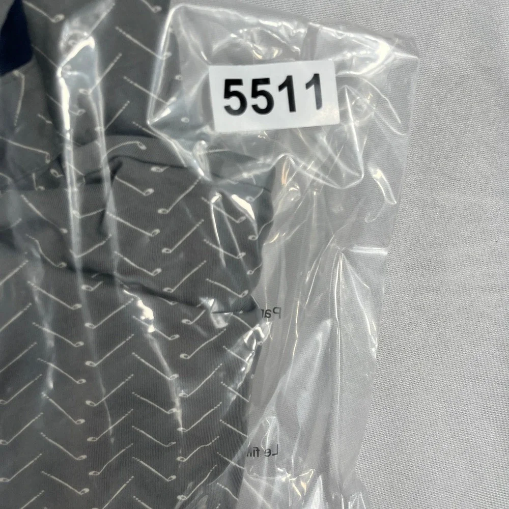 Polo‎ Ralph Lauren Polo Shirt Golf Club Print Tailored Fit Mens Grey Size M